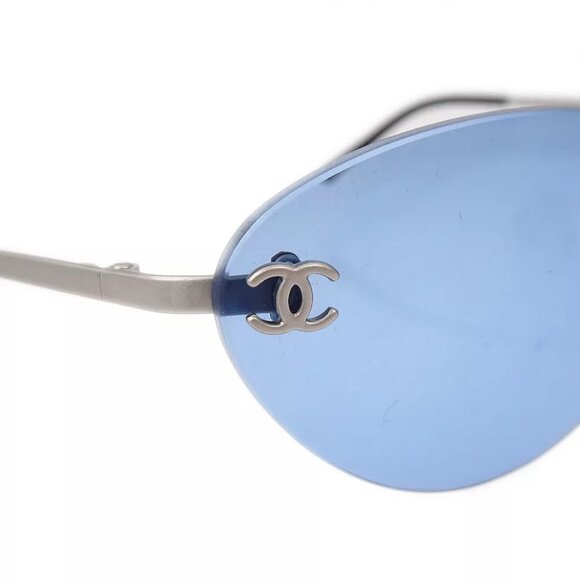 Chanel Sunglasses Eyewear Blue Small Good - Picture 2 of 7